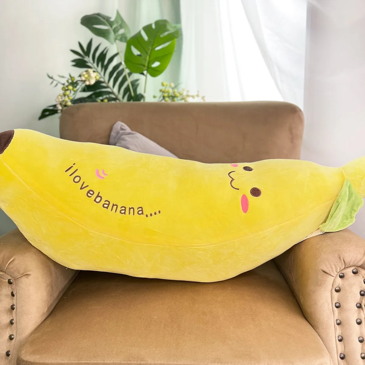 Банан с листком, 90 см от plush.team