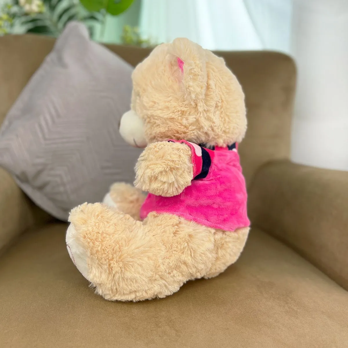 Мишка в розовой футболке, 30 см от plush.team