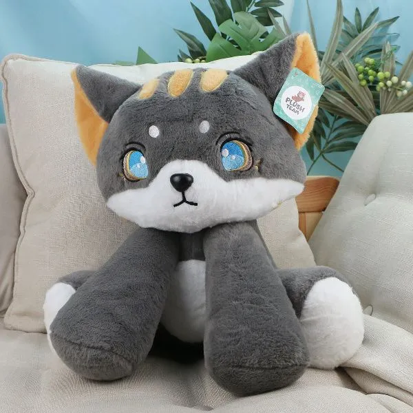фото игрушки Аниме Кот серый сидячий, 40 см