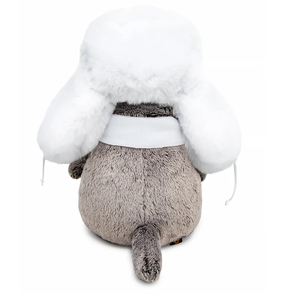 фото игрушки Игрушка Кот Басик в белой меховой шапке Ks22-302