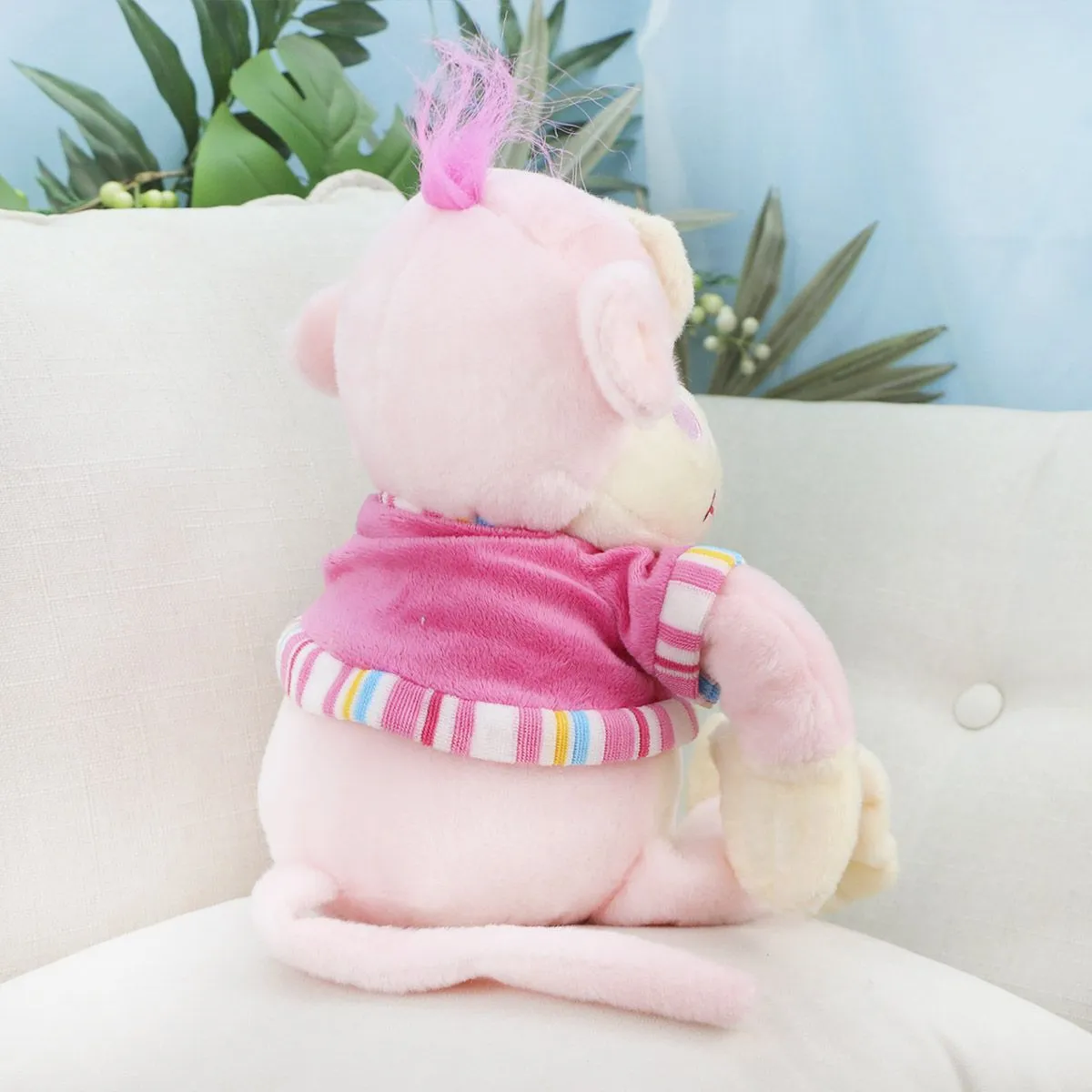 Обезьяна Джорджик в футболке, 25(35) см (Розовый) от plush.team