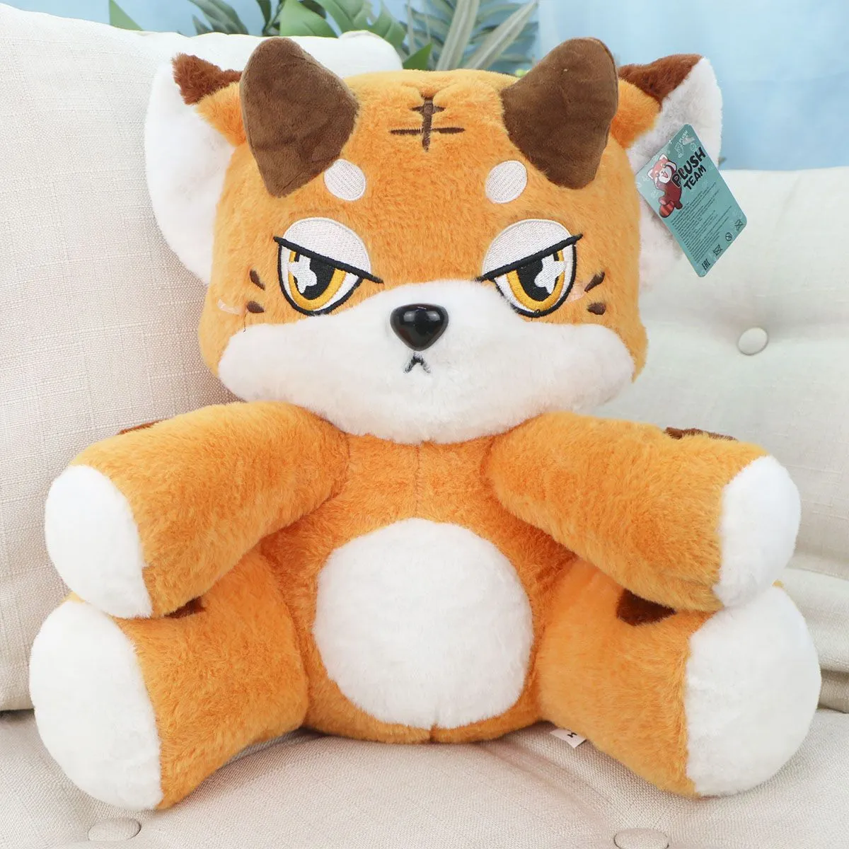 Кот сидячий с рогами, 40 см (Желтый) от plush.team