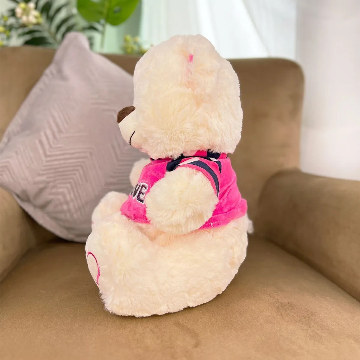 Мишка в розовой футболке, 30 см от plush.team