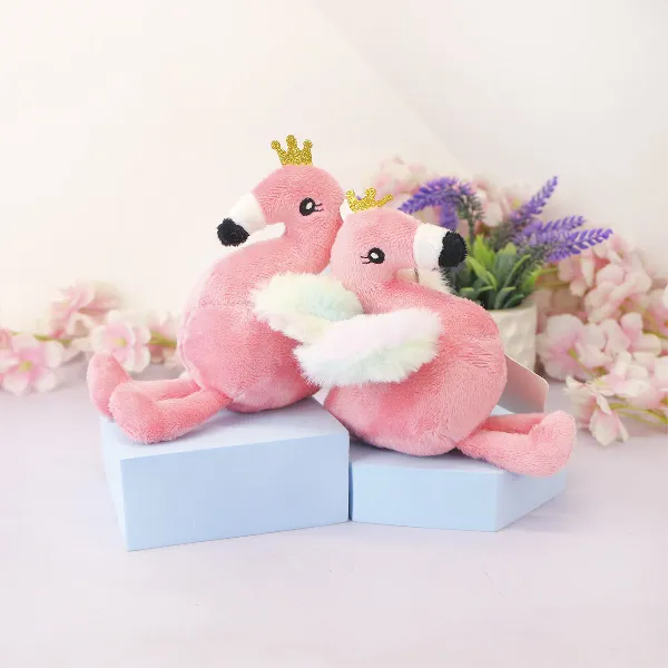 фото игрушки Фламинго с короной брелок, 10 см