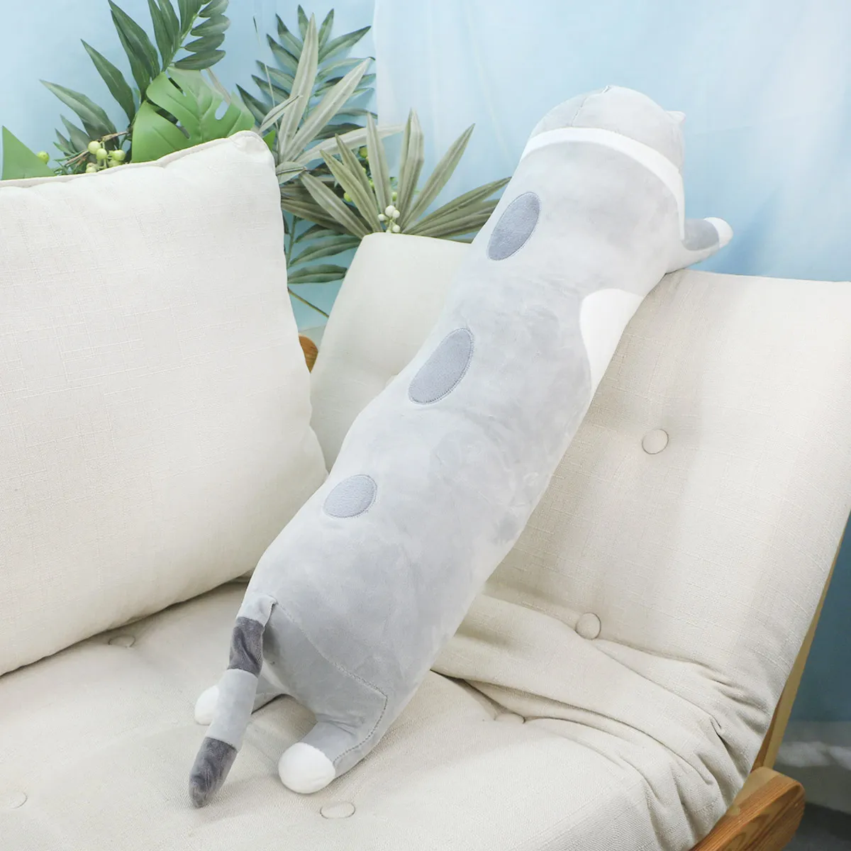 Кот стоячий обнимашка, 70 см (Серый) от plush.team