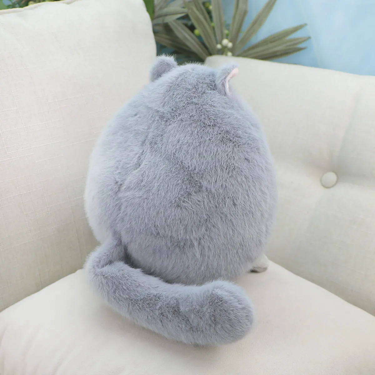 Кошка пушистая с большим хвостом, 20 см (Серый) от plush.team