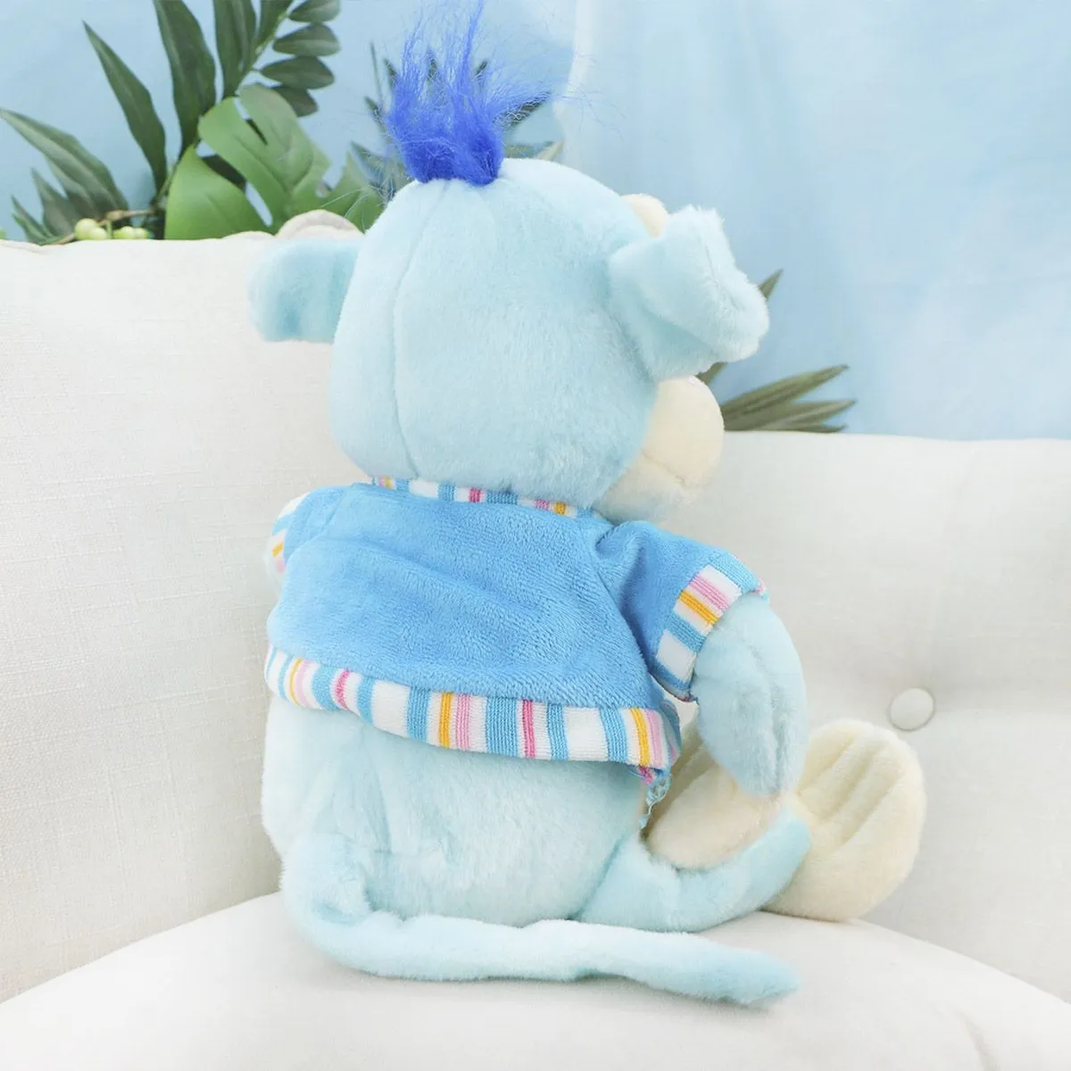 Обезьяна Джорджик в футболке, 25(35) см (Голубой) от plush.team