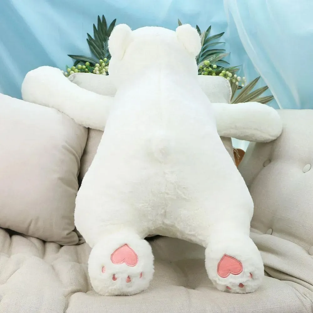 Мишка лежачий, 80 см (Белый) от plush.team