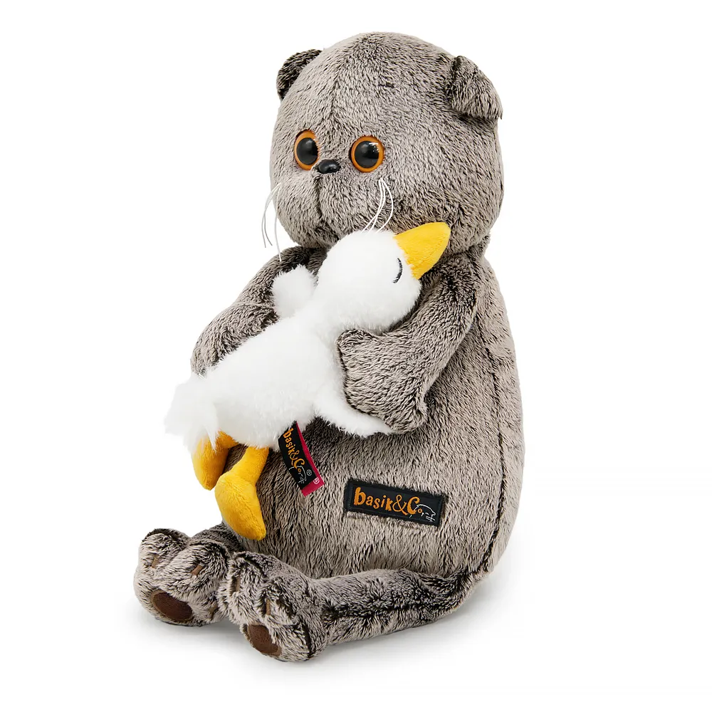 Игрушка Кот Басик со спящим Гусиком от plush.team