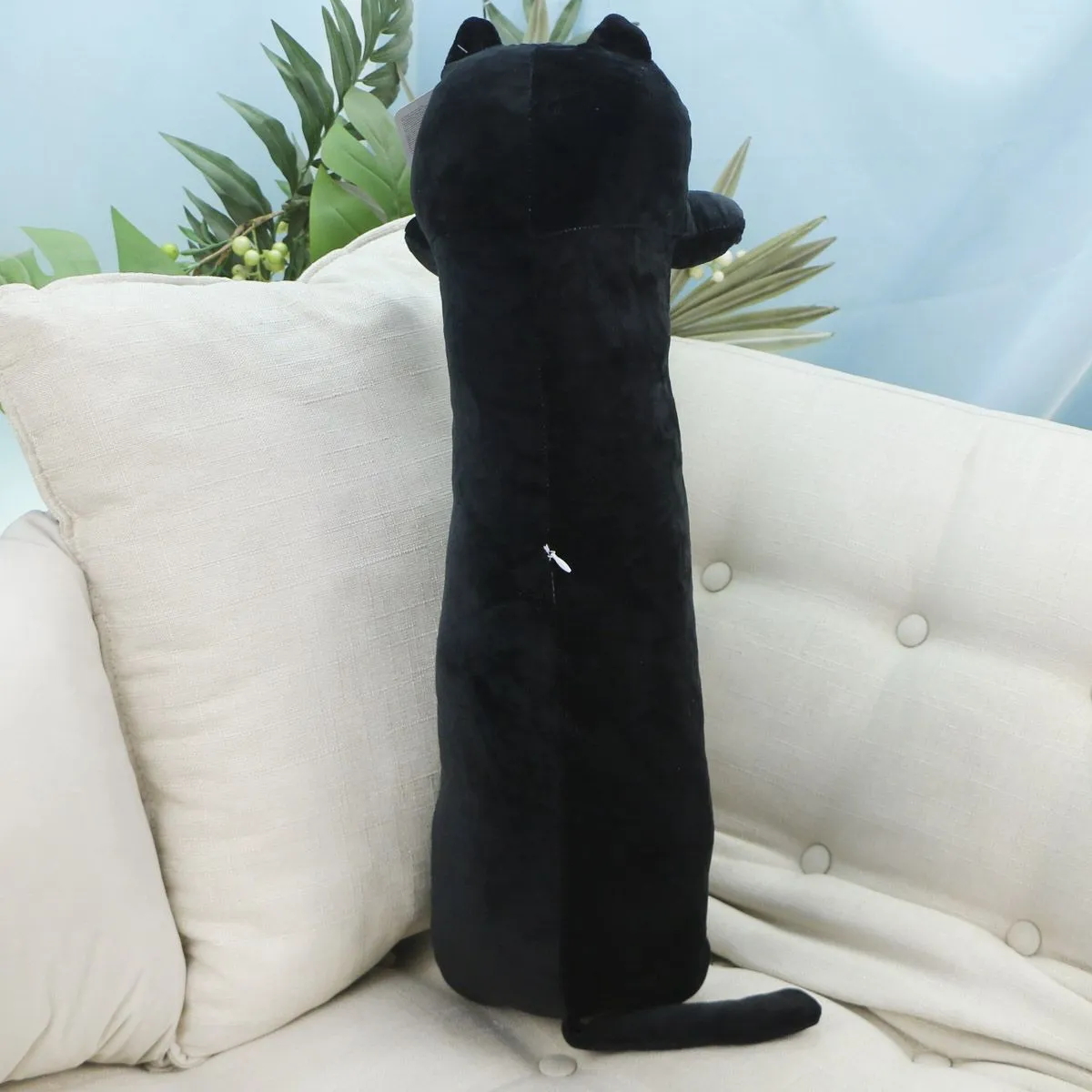 Кот подушка черный с голубыми глазами, 70 см от plush.team