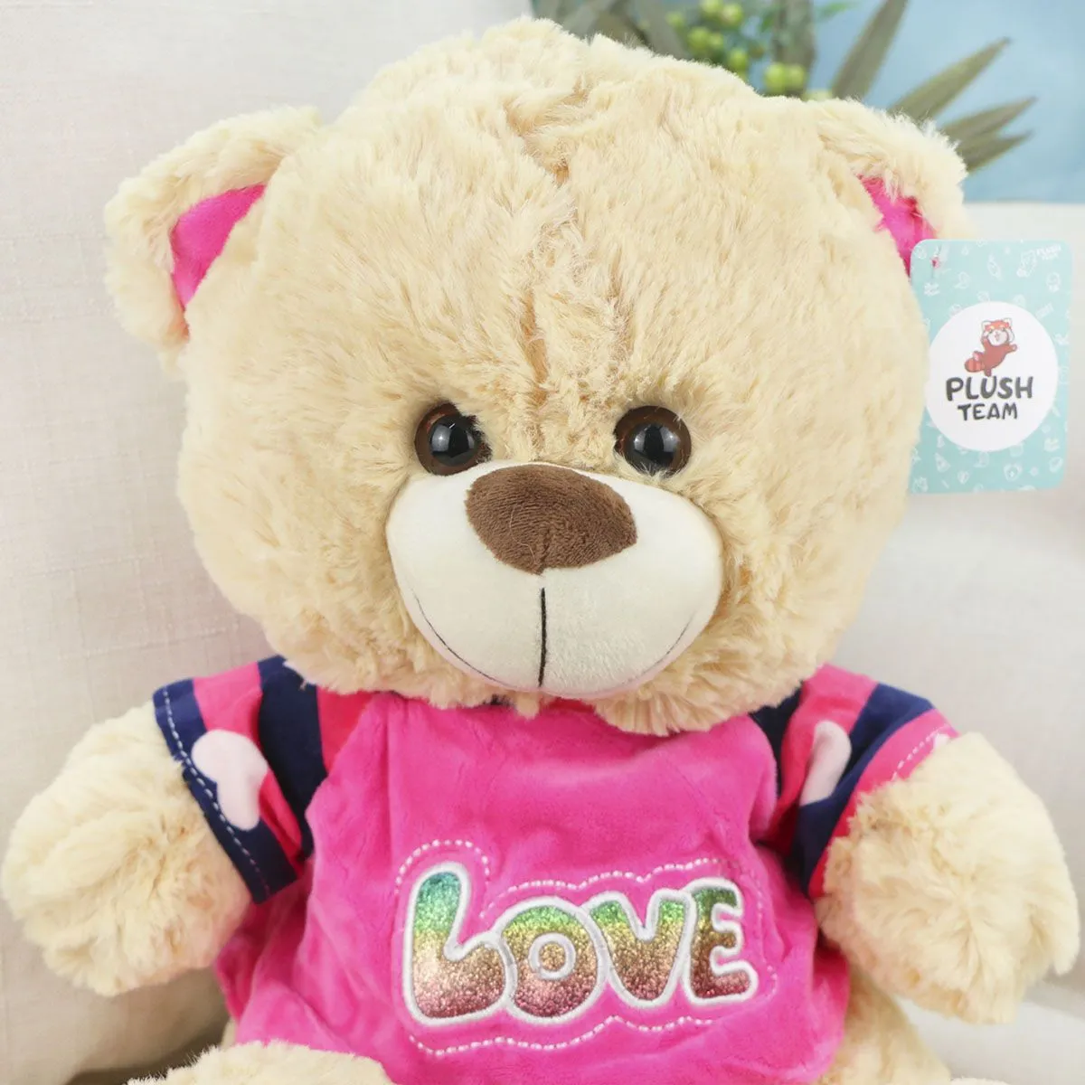 Мишка в розовой футболке, 40 см (Бежевый) от plush.team