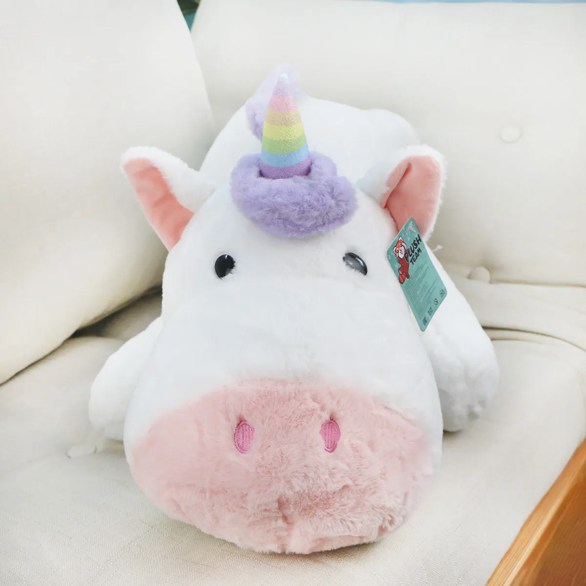 фото игрушки Единорог Эдик лежачий, 70 см