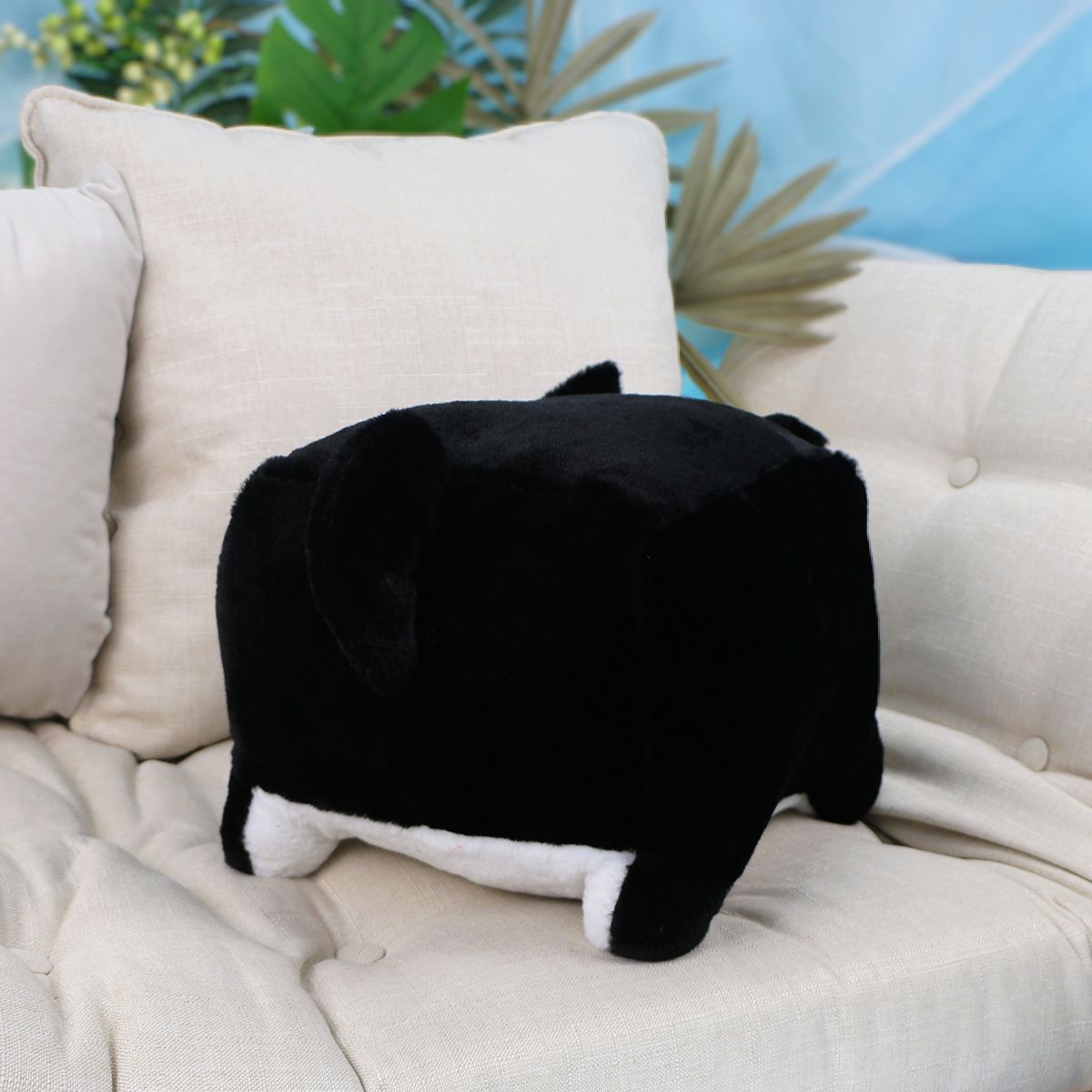 Котик Кубышка, 25х30 см (Черный) от plush.team