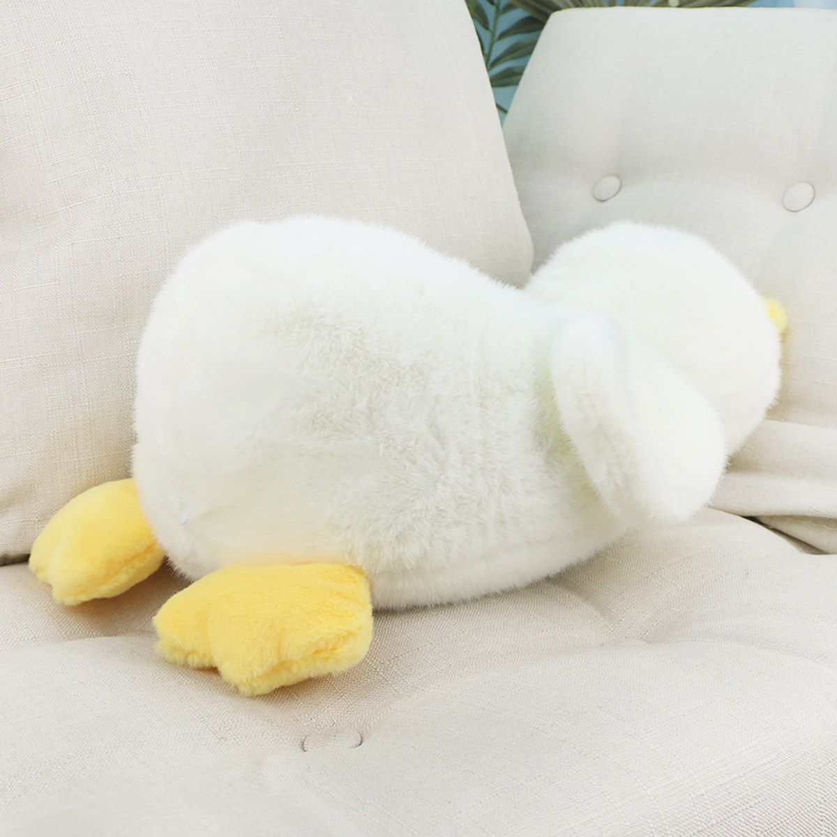 Утка лежачая пушистая, 50 см (Белый) от plush.team