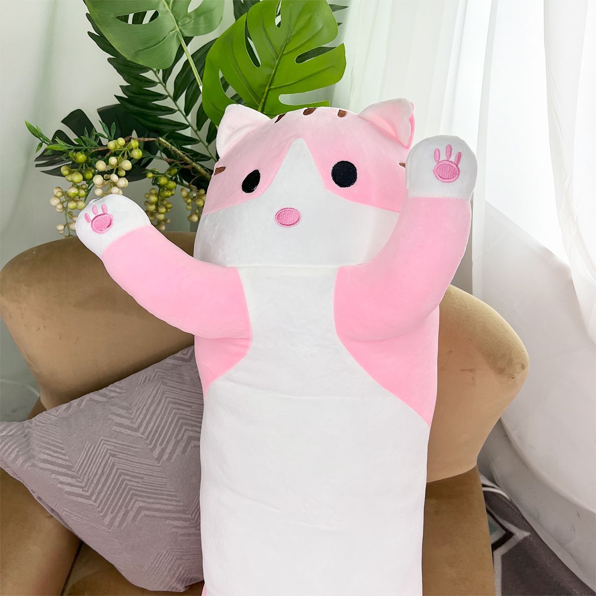 Котик стоячий длинный, 130 см (Розовый) от plush.team