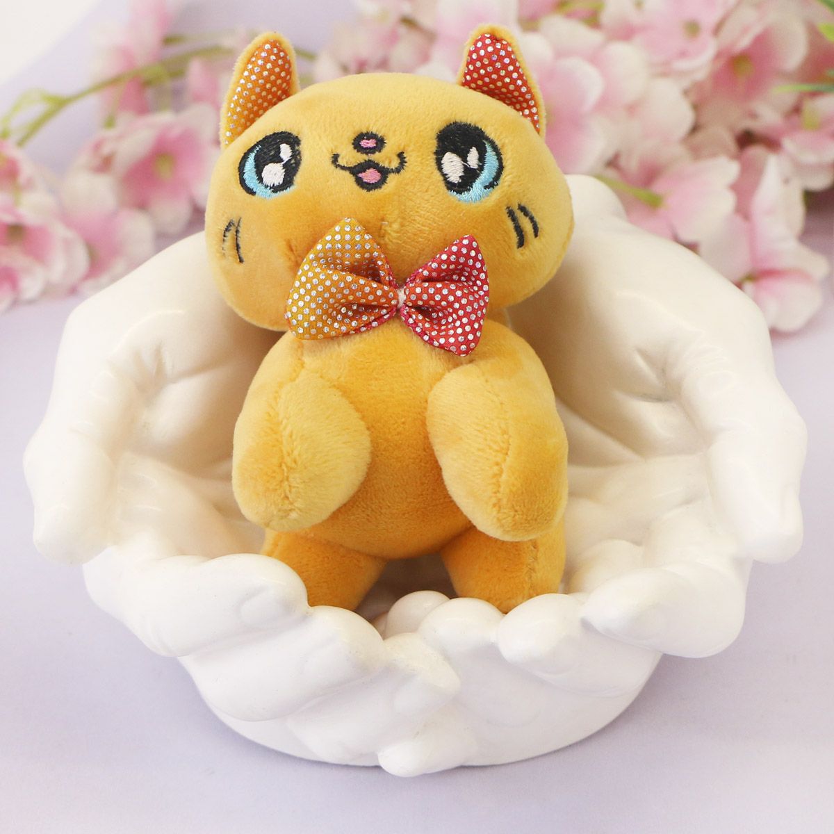 Котик с бантиком брелок в ассортименте, 7 см от plush.team