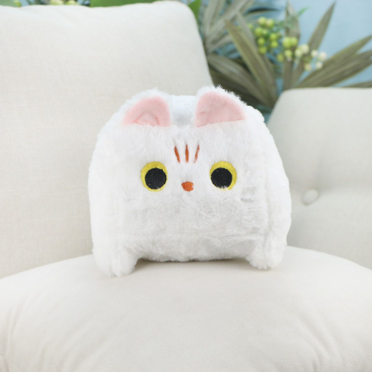 Котик Кубышка, 15х18 см (Белый) от plush.team