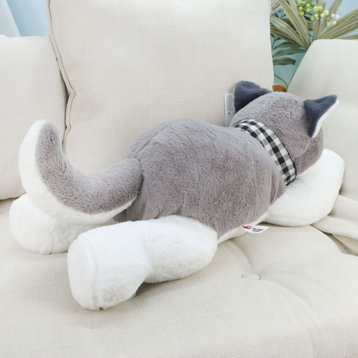 Хаски Муся лежачая, 55 см от plush.team