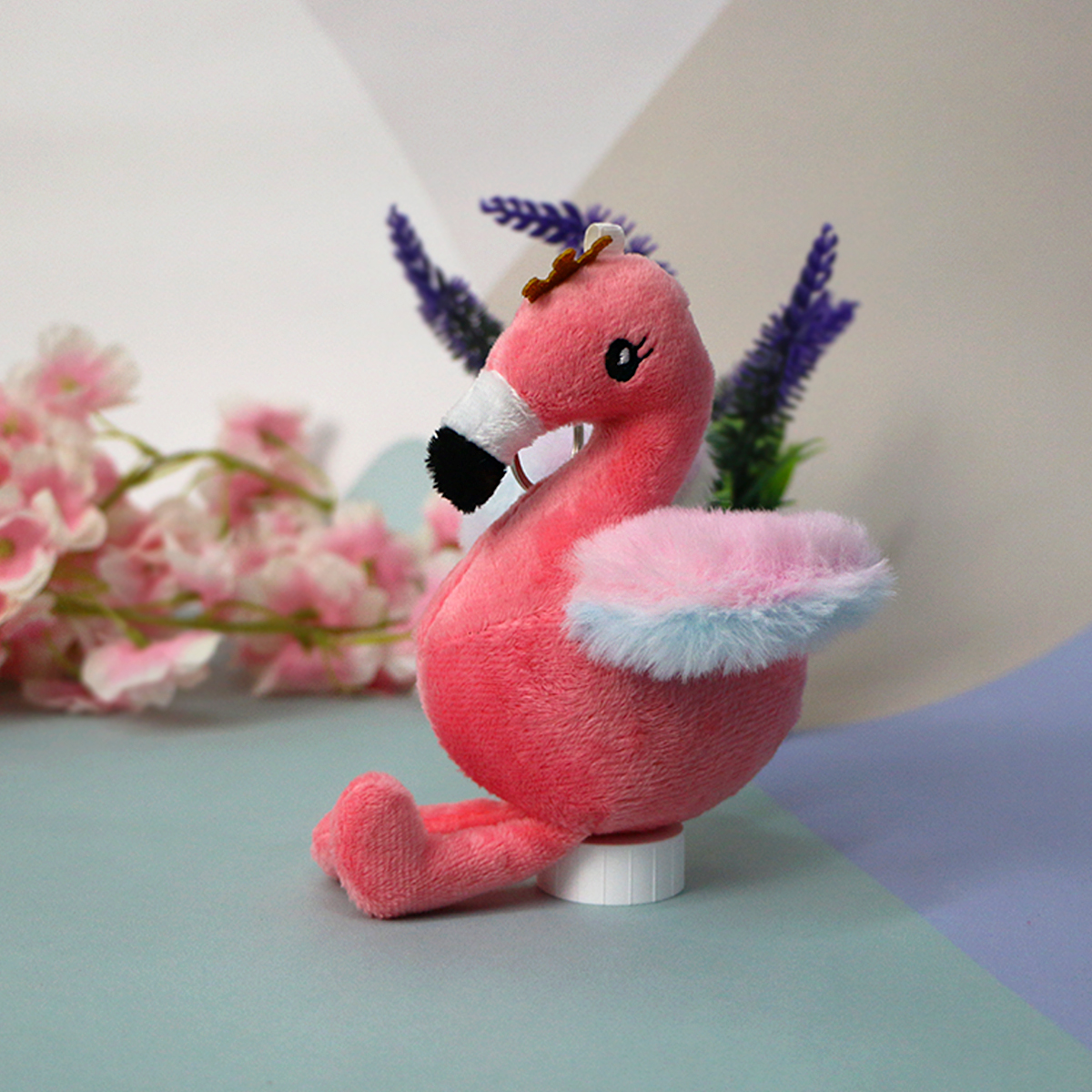 фото игрушки Фламинго с короной брелок в ассортименте, 10 см