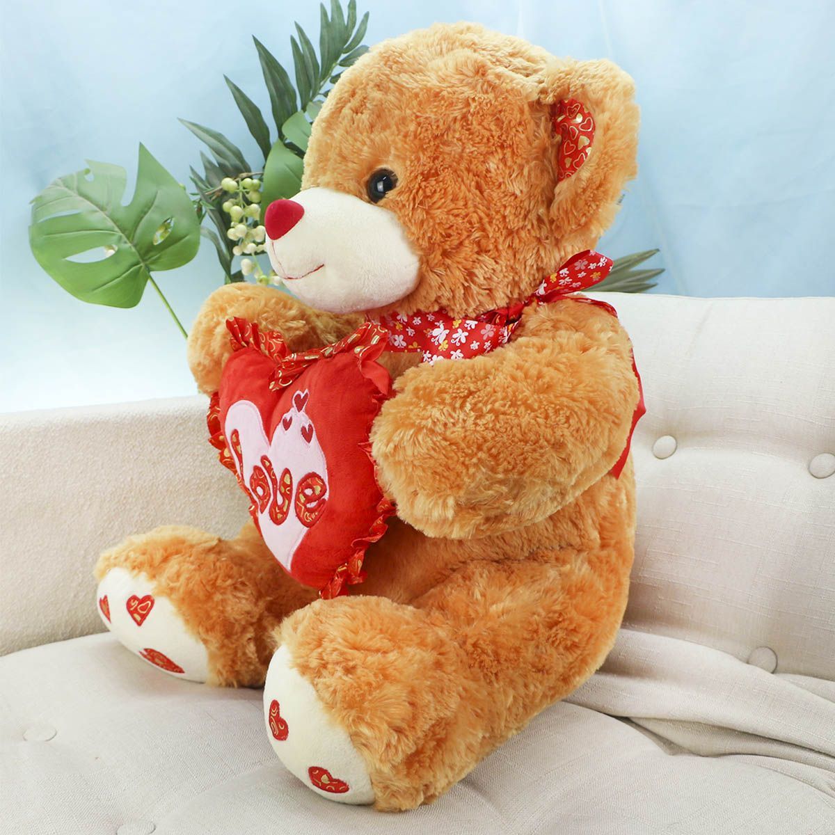 Медведь Дэнчик с сердцем, 50(65) см (Коричневый) от plush.team