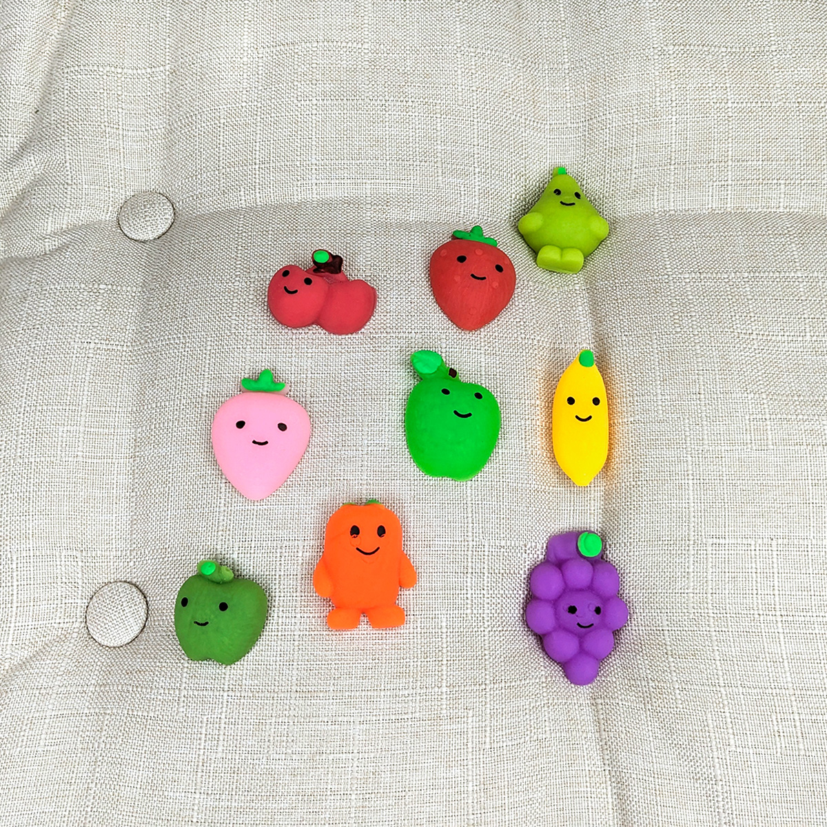 фото игрушки Сквиши фруктики и овощи в ассортименте, 3-5 см