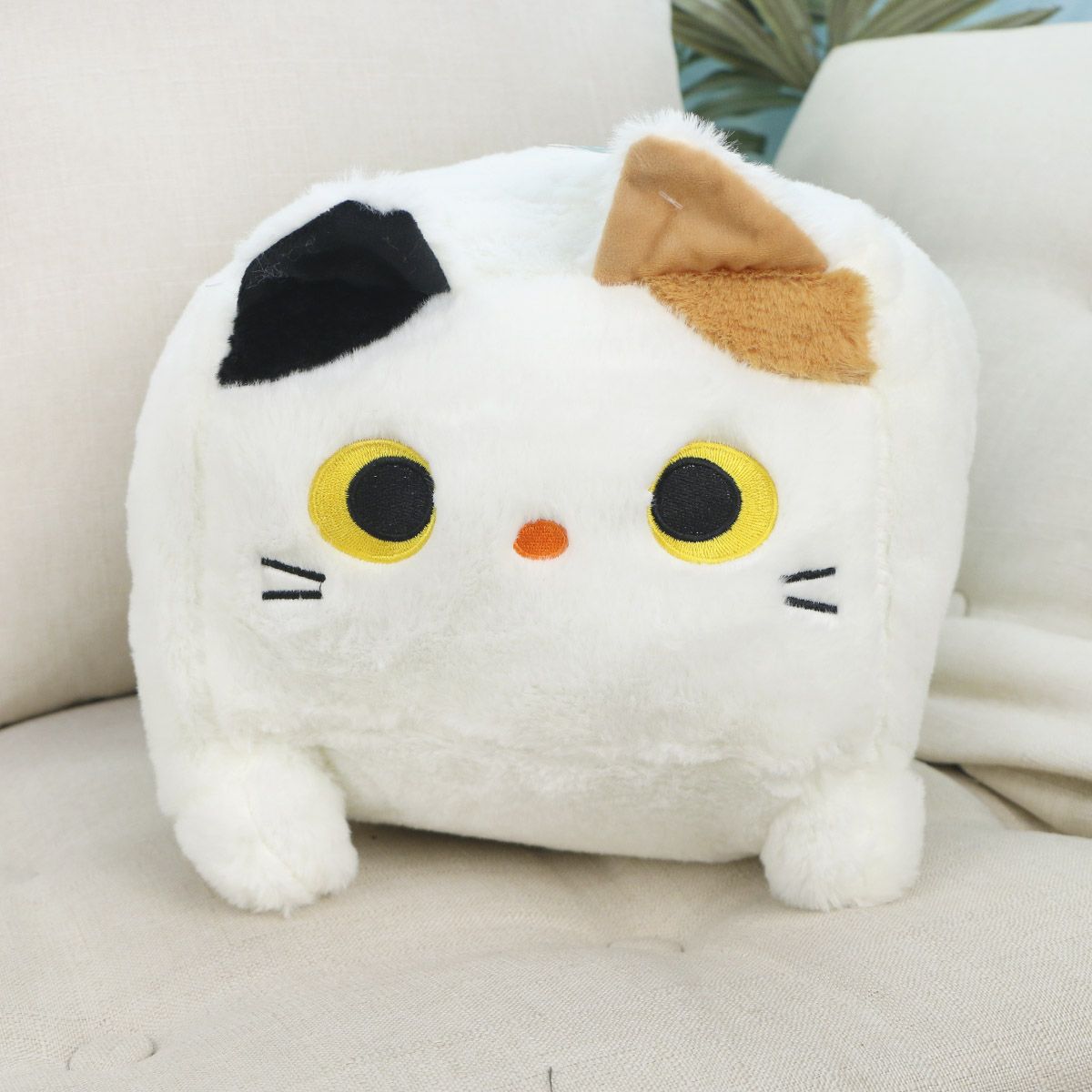 Котик Кубышка, 25х30 см (Белый) от plush.team