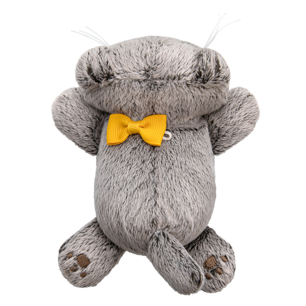 Кот Басик с бантиком лежачий, игрушка с кольцом, 11 см от plush.team