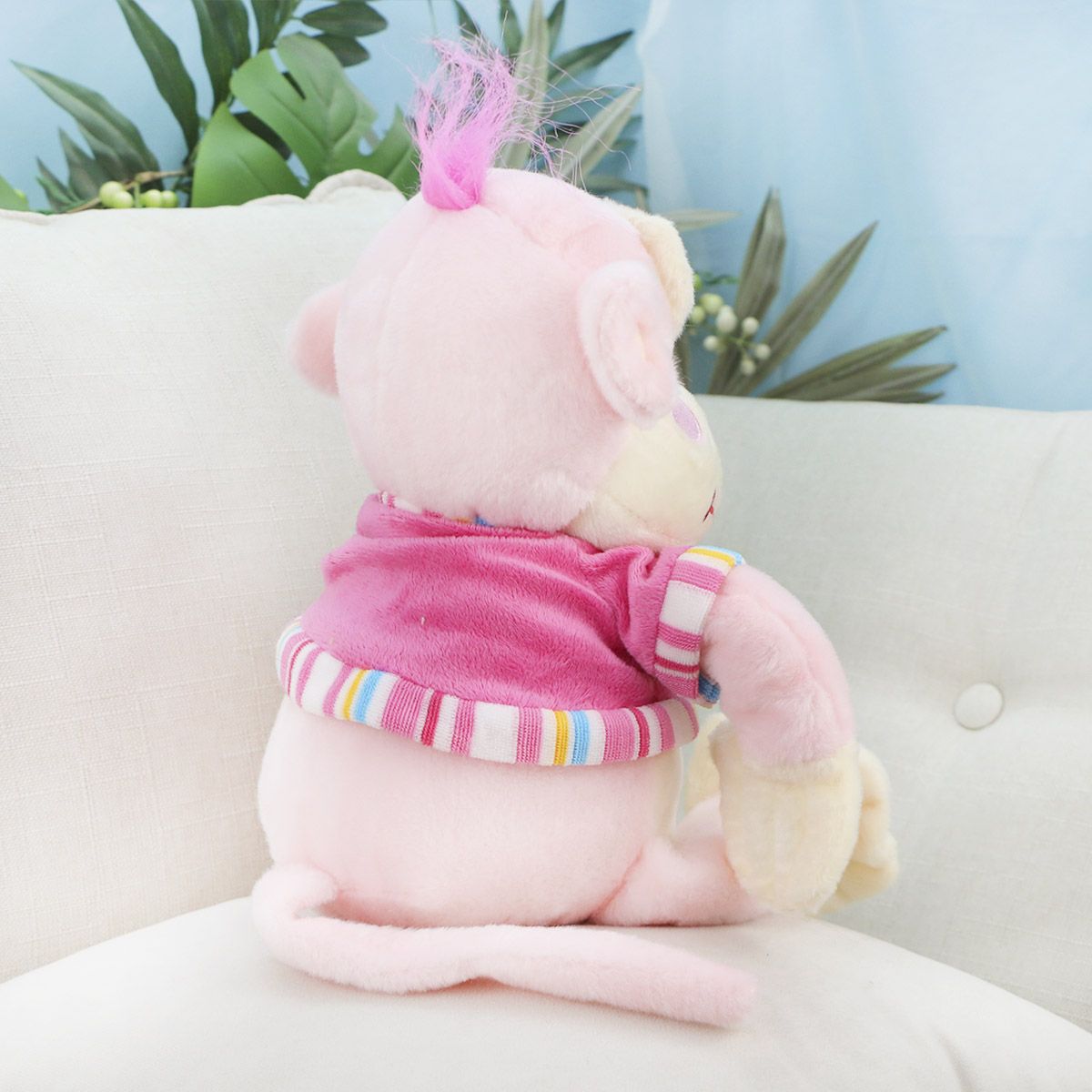 Обезьяна Джорджик в футболке, 25(35) см (Розовый) от plush.team