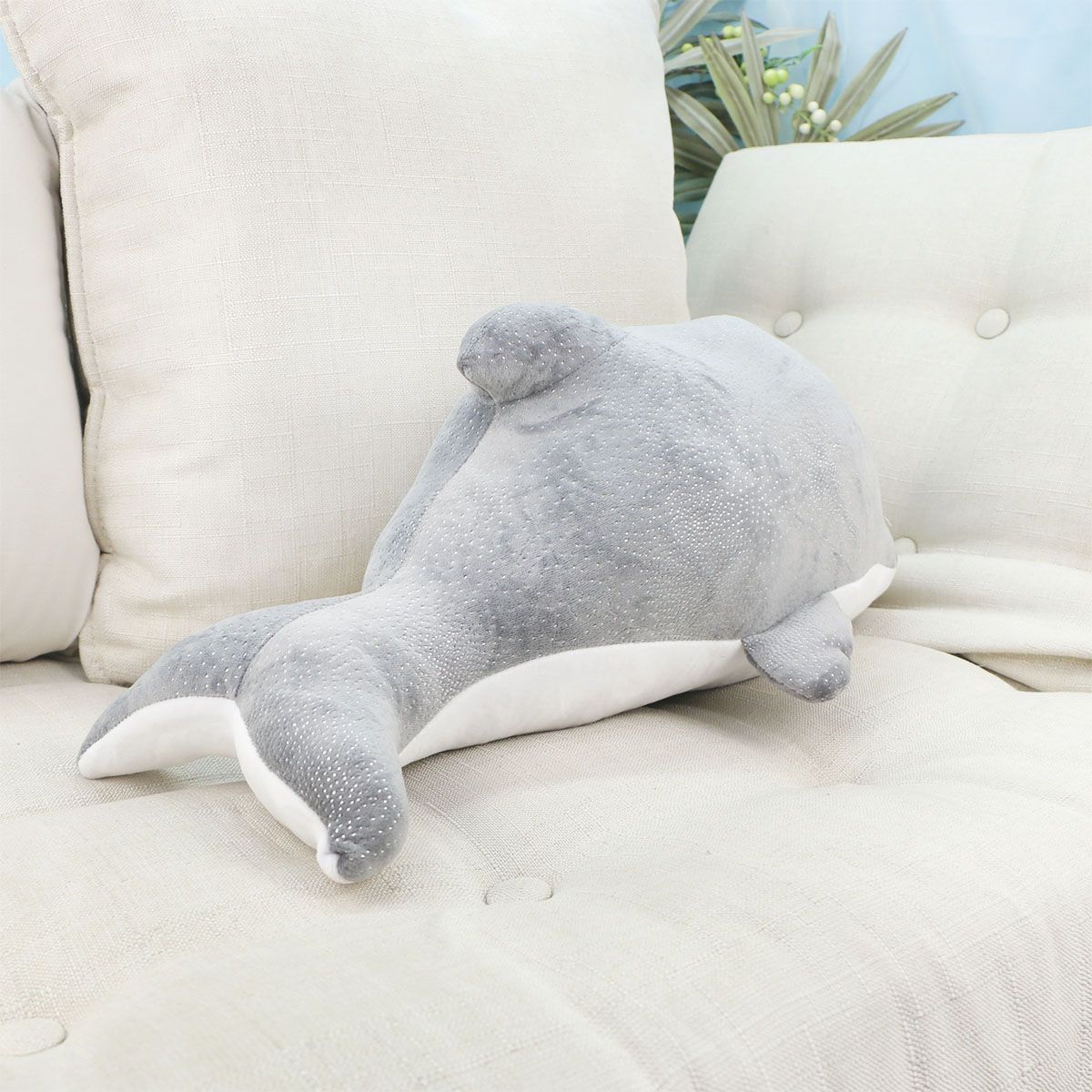 Дельфин с блестками, 50 см (Серый) от plush.team