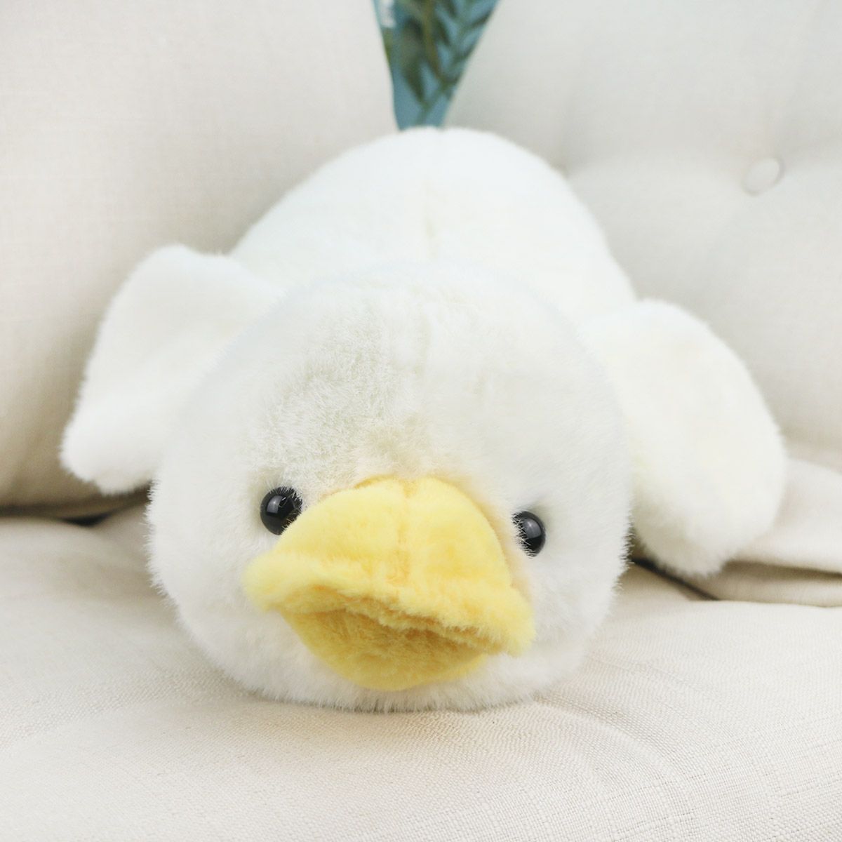 Утка лежачая пушистая, 50 см (Белый) от plush.team